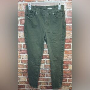 Lands' End Women's HR Pull On Skinny GD Jean Forest Moss